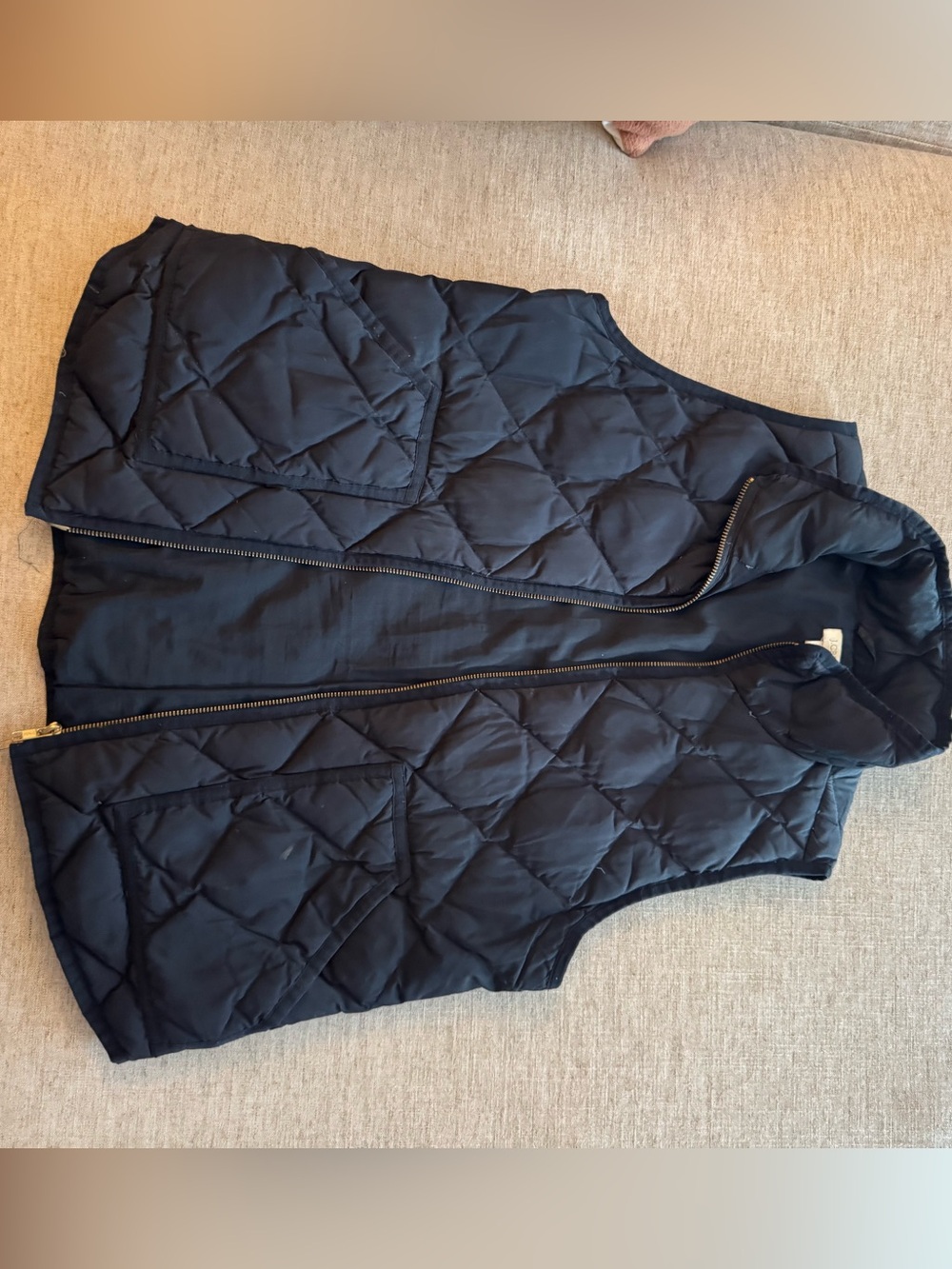 J. Crew Quilted Black Sleeveless Vest